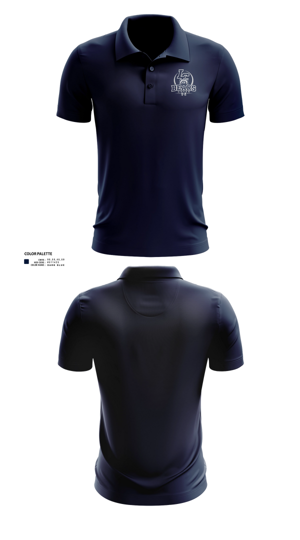 Short Sleeve Performance Polo, La Cueva Bears, Cheer, Teamtime, Team time, sublimation, custom sports apparel, team uniforms, spirit wear, spiritwear, sports uniforms, custom shirts, team store, custom team store, fundraiser sports, apparel fundraiser