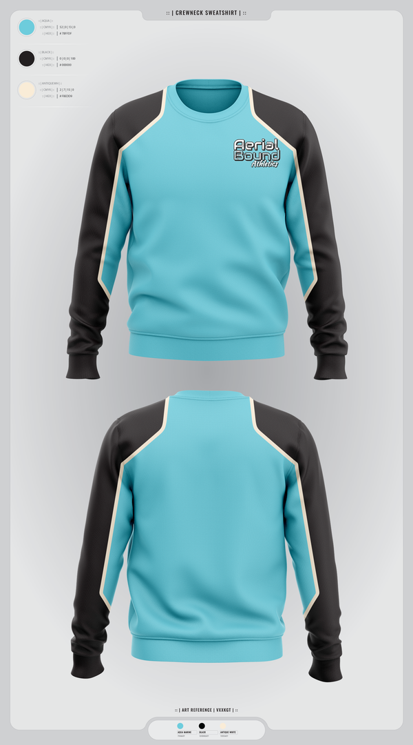 Crew Neck Sweatshirt, Aerial Bound Athletics, Spirit Store, Teamtime, Team time, sublimation, custom sports apparel, team uniforms, spirit wear, spiritwear, sports uniforms, custom shirts, team store, custom team store, fundraiser sports, apparel fundraiser