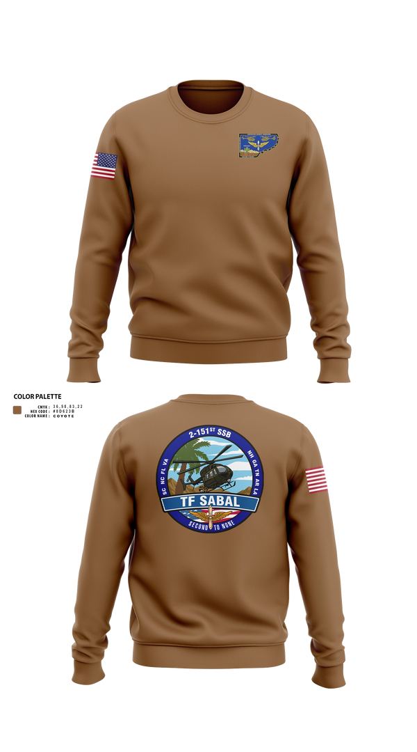 Crew Neck Sweatshirt, TF Sabal, National Guard, Teamtime, Team time, sublimation, custom sports apparel, team uniforms, spirit wear, spiritwear, sports uniforms, custom shirts, team store, custom team store, fundraiser sports, apparel fundraiser