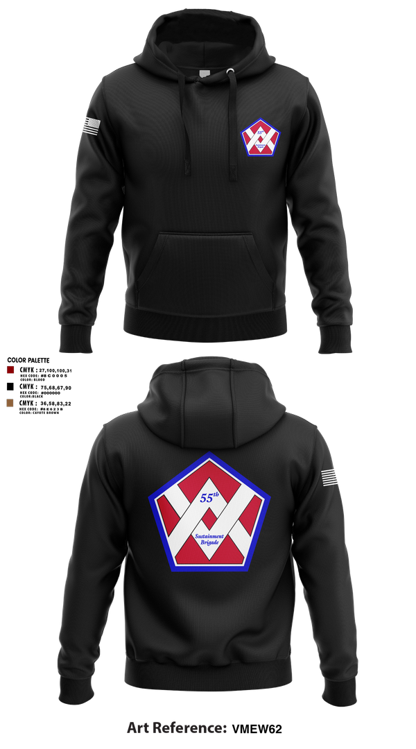 Hoodie, 55th Sustainment Brigade, , Teamtime, Team time, sublimation, custom sports apparel, team uniforms, spirit wear, spiritwear, sports uniforms, custom shirts, team store, custom team store, fundraiser sports, apparel fundraiser
