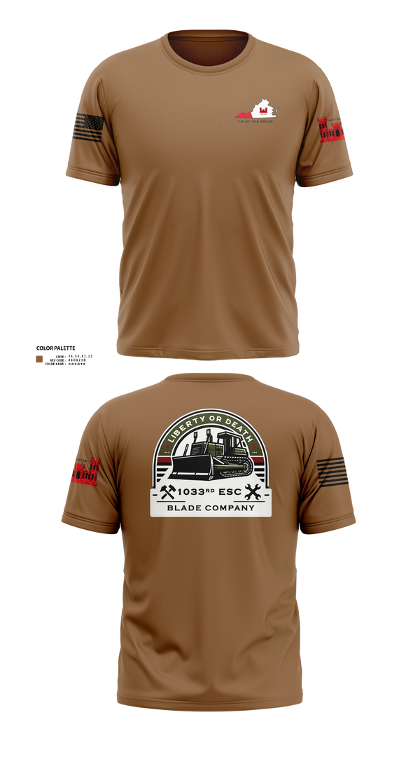 Old School Cotton Feel Shirt, 1033rd Engineer Support Company, National Guard, Teamtime, Team time, sublimation, custom sports apparel, team uniforms, spirit wear, spiritwear, sports uniforms, custom shirts, team store, custom team store, fundraiser sports, apparel fundraiser