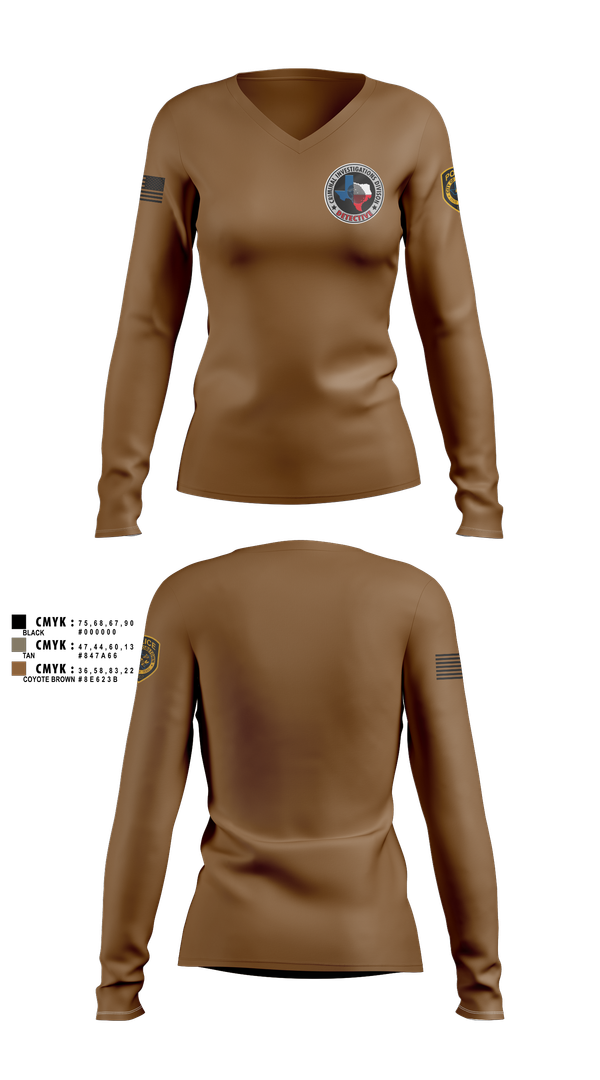Womens Long Sleeve Vneck Shirt, Robstown Police Department, Police, Teamtime, Team time, sublimation, custom sports apparel, team uniforms, spirit wear, spiritwear, sports uniforms, custom shirts, team store, custom team store, fundraiser sports, apparel fundraiser