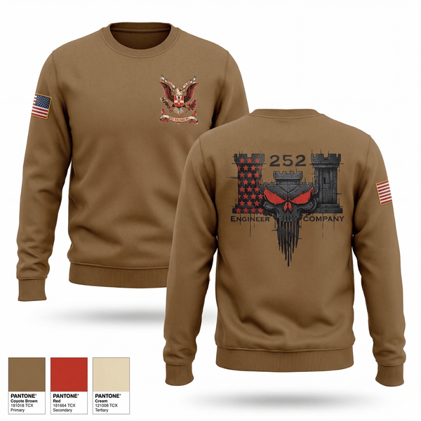 Crew Neck Sweatshirt, 252 ENG CO, National Guard, Teamtime, Team time, sublimation, custom sports apparel, team uniforms, spirit wear, spiritwear, sports uniforms, custom shirts, team store, custom team store, fundraiser sports, apparel fundraiser