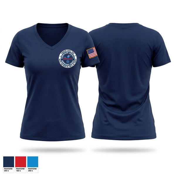 Womens Short Sleeve Vneck Shirt, Harrison County Emergency Squad, EMS/EMT, Teamtime, Team time, sublimation, custom sports apparel, team uniforms, spirit wear, spiritwear, sports uniforms, custom shirts, team store, custom team store, fundraiser sports, apparel fundraiser
