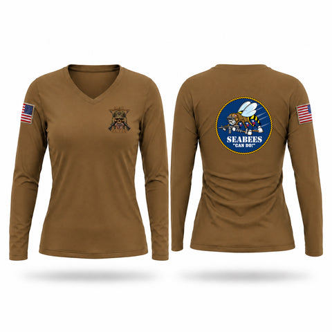 Womens Long Sleeve Vneck Shirt, MST Maintenance Support Team, Navy, Teamtime, Team time, sublimation, custom sports apparel, team uniforms, spirit wear, spiritwear, sports uniforms, custom shirts, team store, custom team store, fundraiser sports, apparel fundraiser