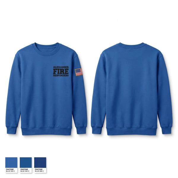 Crew Neck Sweatshirt, ALEXANDER FIRE RESPONDERS, EMS/EMT, Teamtime, Team time, sublimation, custom sports apparel, team uniforms, spirit wear, spiritwear, sports uniforms, custom shirts, team store, custom team store, fundraiser sports, apparel fundraiser