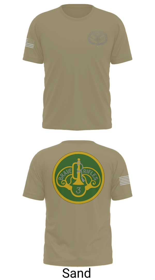 Old School Cotton Feel Shirt, 3d Cavalry Regiment, Army, Teamtime, Team time, sublimation, custom sports apparel, team uniforms, spirit wear, spiritwear, sports uniforms, custom shirts, team store, custom team store, fundraiser sports, apparel fundraiser