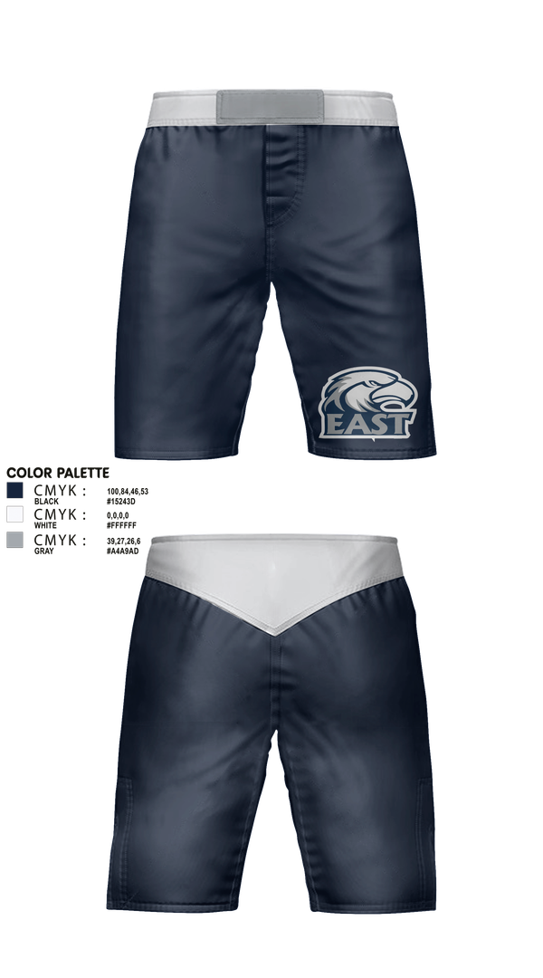 Fight Shorts, East Jackson Wrestling, Wrestling, Teamtime, Team time, sublimation, custom sports apparel, team uniforms, spirit wear, spiritwear, sports uniforms, custom shirts, team store, custom team store, fundraiser sports, apparel fundraiser