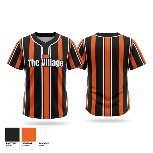 Two Button Softball Jersey, The Village, Softball, Teamtime, Team time, sublimation, custom sports apparel, team uniforms, spirit wear, spiritwear, sports uniforms, custom shirts, team store, custom team store, fundraiser sports, apparel fundraiser