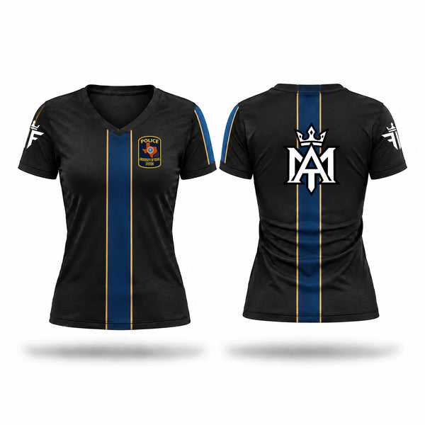 Womens Short Sleeve Vneck Shirt, UTSW POLICE, Police, Teamtime, Team time, sublimation, custom sports apparel, team uniforms, spirit wear, spiritwear, sports uniforms, custom shirts, team store, custom team store, fundraiser sports, apparel fundraiser