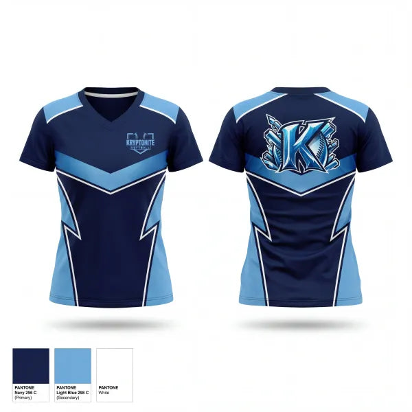 Womens Short Sleeve Vneck Shirt, Kryptonite 8U (Burns, TN), Softball, Teamtime, Team time, sublimation, custom sports apparel, team uniforms, spirit wear, spiritwear, sports uniforms, custom shirts, team store, custom team store, fundraiser sports, apparel fundraiser