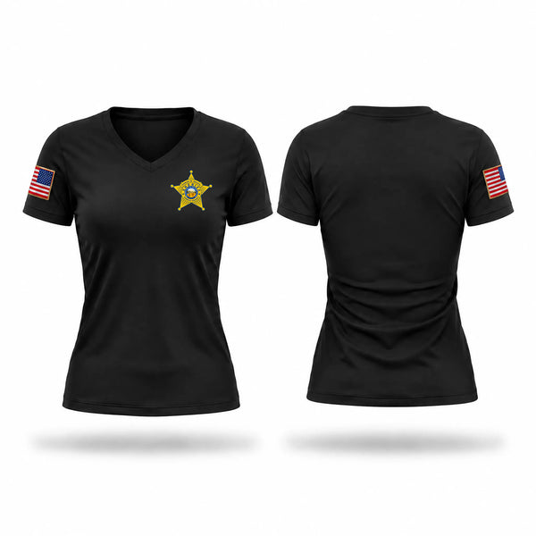 Womens Short Sleeve Vneck Shirt, Seneca County Sheriff’s Office, Police, Teamtime, Team time, sublimation, custom sports apparel, team uniforms, spirit wear, spiritwear, sports uniforms, custom shirts, team store, custom team store, fundraiser sports, apparel fundraiser