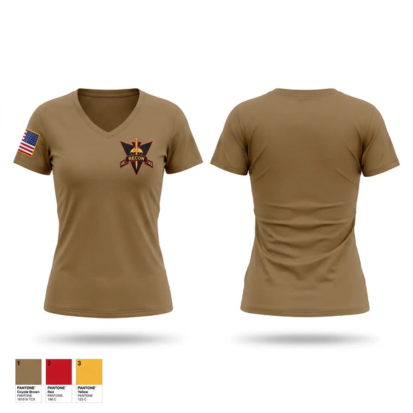 Womens Short Sleeve Vneck Shirt, 143rd RSG, National Guard, Teamtime, Team time, sublimation, custom sports apparel, team uniforms, spirit wear, spiritwear, sports uniforms, custom shirts, team store, custom team store, fundraiser sports, apparel fundraiser