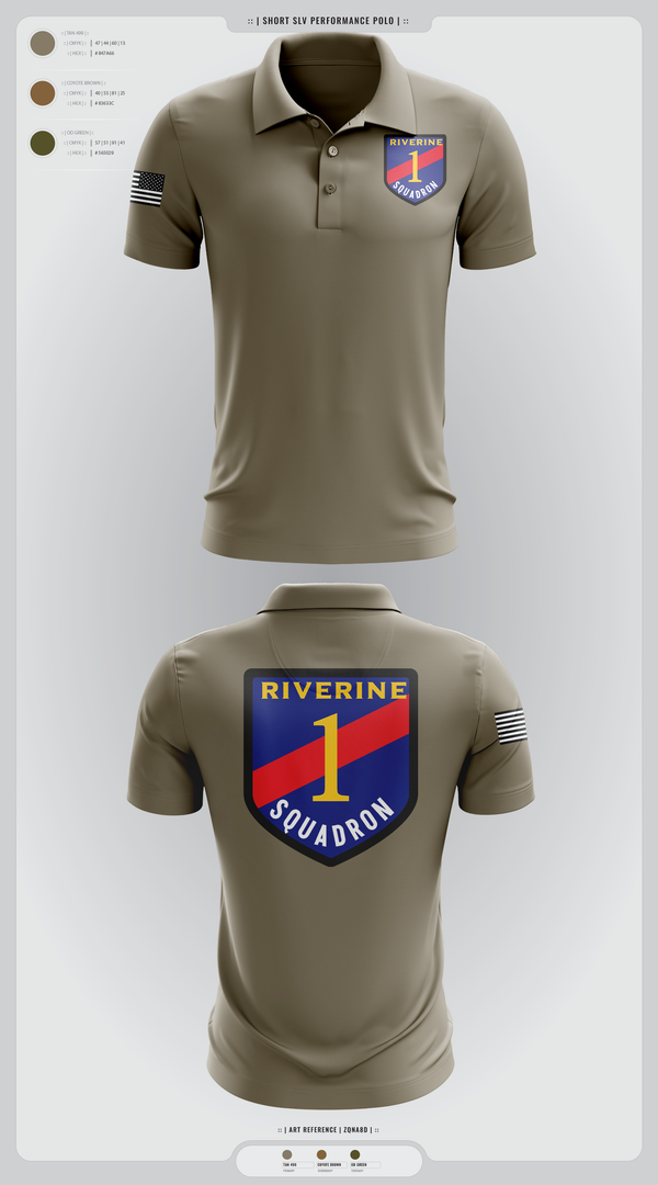 Short Sleeve Performance Polo, Riverine Squadron One, , Teamtime, Team time, sublimation, custom sports apparel, team uniforms, spirit wear, spiritwear, sports uniforms, custom shirts, team store, custom team store, fundraiser sports, apparel fundraiser