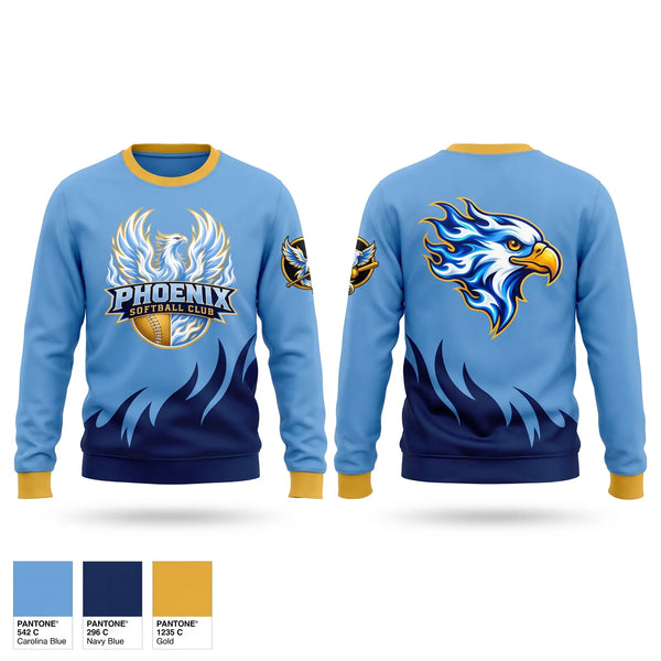 Crew Neck Sweatshirt, New Jersey Phoenix, Softball, Teamtime, Team time, sublimation, custom sports apparel, team uniforms, spirit wear, spiritwear, sports uniforms, custom shirts, team store, custom team store, fundraiser sports, apparel fundraiser