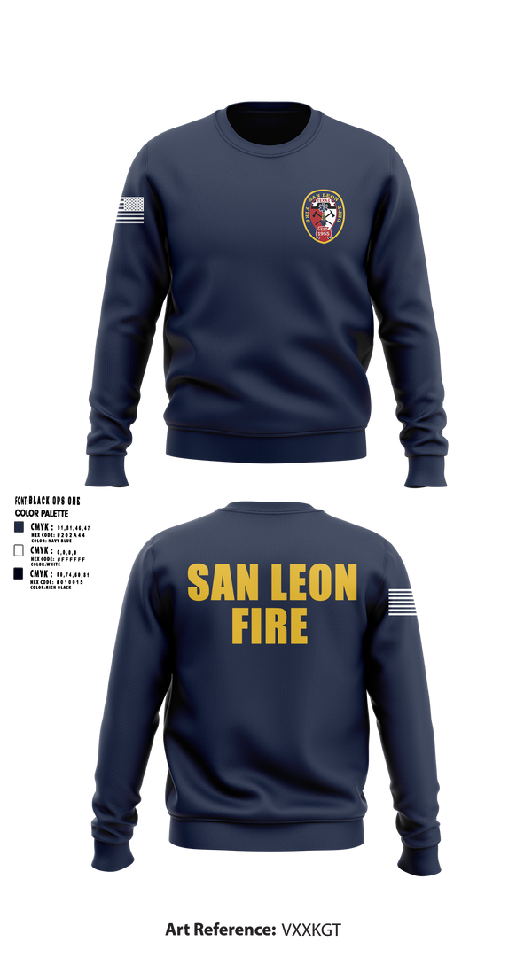 Crew Neck Sweatshirt, San Leon Volunteer Fire Department, Fire Department, Teamtime, Team time, sublimation, custom sports apparel, team uniforms, spirit wear, spiritwear, sports uniforms, custom shirts, team store, custom team store, fundraiser sports, apparel fundraiser