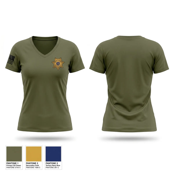 Womens Short Sleeve Vneck Shirt, Liberty County Sheriff’s Office, Police, Teamtime, Team time, sublimation, custom sports apparel, team uniforms, spirit wear, spiritwear, sports uniforms, custom shirts, team store, custom team store, fundraiser sports, apparel fundraiser