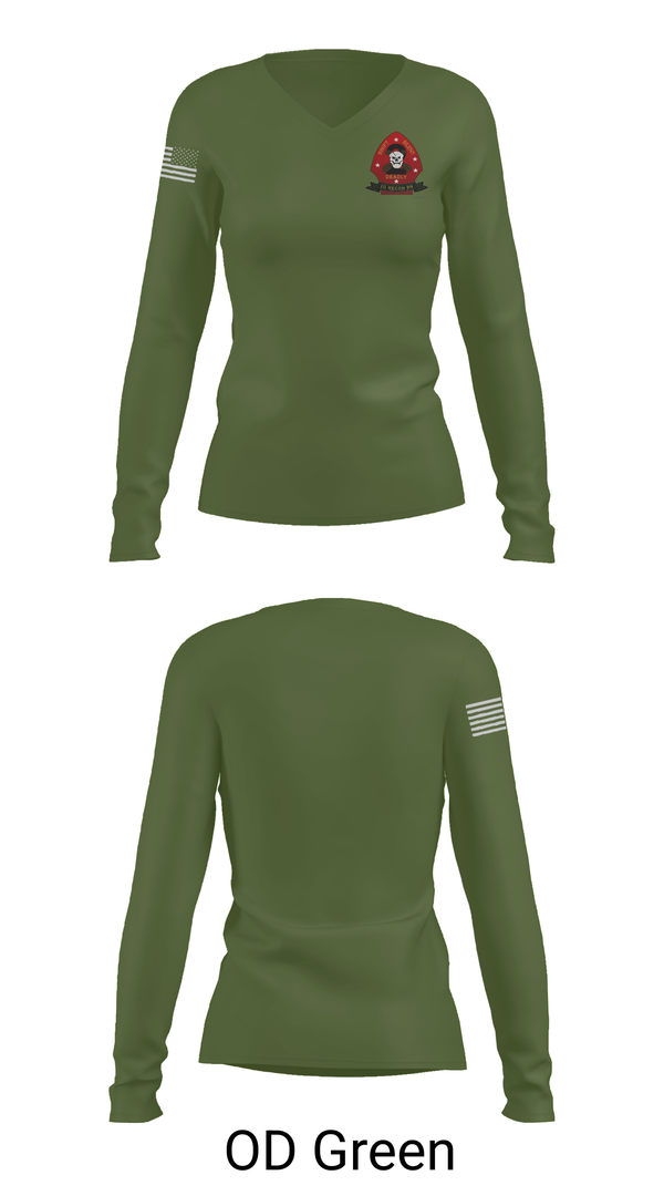 Womens Long Sleeve Vneck Shirt, 2nd Recon Battalion, , Teamtime, Team time, sublimation, custom sports apparel, team uniforms, spirit wear, spiritwear, sports uniforms, custom shirts, team store, custom team store, fundraiser sports, apparel fundraiser