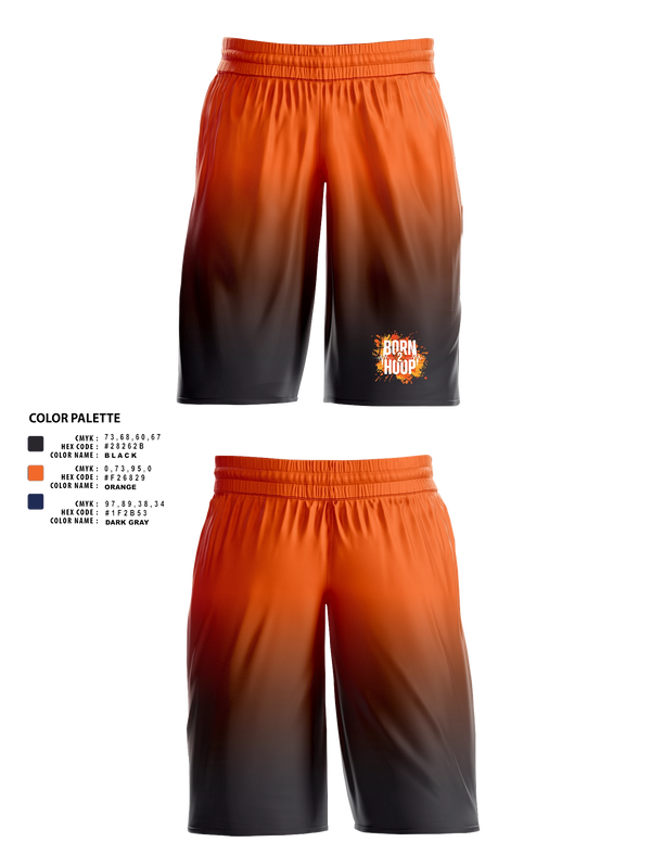 Mens Basketball Shorts, BORN 2 HOOP, Men's Basketball, Teamtime, Team time, sublimation, custom sports apparel, team uniforms, spirit wear, spiritwear, sports uniforms, custom shirts, team store, custom team store, fundraiser sports, apparel fundraiser