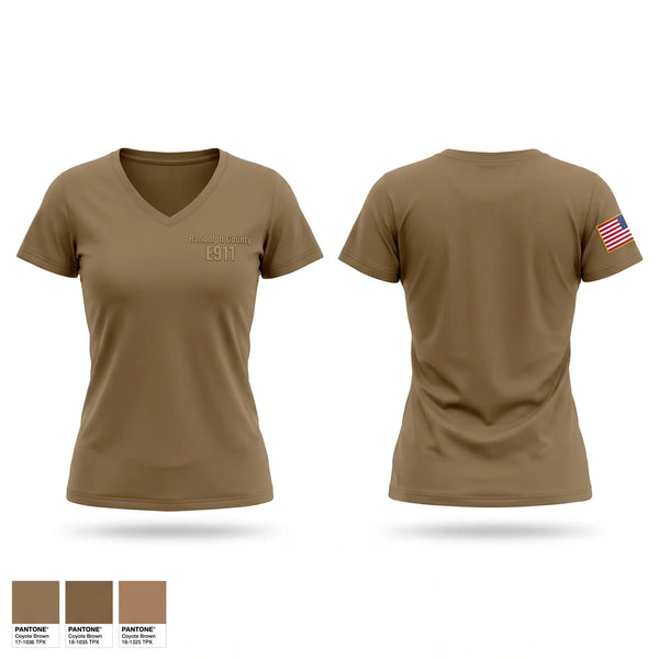 Womens Short Sleeve Vneck Shirt, Randolph County E911, Police, Teamtime, Team time, sublimation, custom sports apparel, team uniforms, spirit wear, spiritwear, sports uniforms, custom shirts, team store, custom team store, fundraiser sports, apparel fundraiser