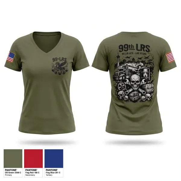 Womens Short Sleeve Vneck Shirt, 99th LRS, Air Force, Teamtime, Team time, sublimation, custom sports apparel, team uniforms, spirit wear, spiritwear, sports uniforms, custom shirts, team store, custom team store, fundraiser sports, apparel fundraiser