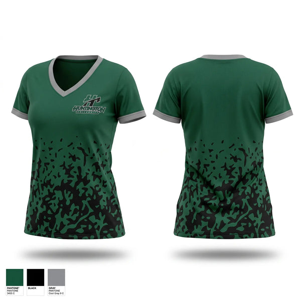 Womens Short Sleeve Vneck Shirt, Huntington University, Cheer, Teamtime, Team time, sublimation, custom sports apparel, team uniforms, spirit wear, spiritwear, sports uniforms, custom shirts, team store, custom team store, fundraiser sports, apparel fundraiser