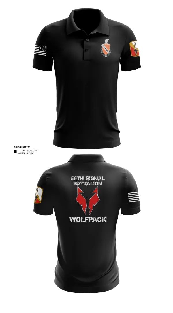Short Sleeve Performance Polo, 56th Signal Battalion, Army, Teamtime, Team time, sublimation, custom sports apparel, team uniforms, spirit wear, spiritwear, sports uniforms, custom shirts, team store, custom team store, fundraiser sports, apparel fundraiser