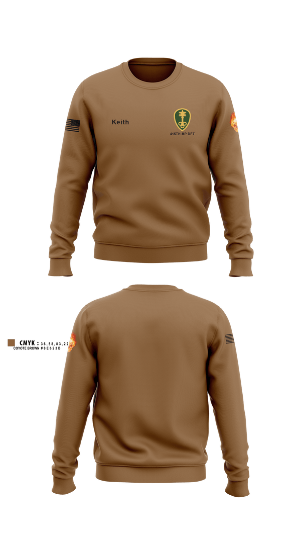 Crew Neck Sweatshirt, 415th MP DET, Army, Teamtime, Team time, sublimation, custom sports apparel, team uniforms, spirit wear, spiritwear, sports uniforms, custom shirts, team store, custom team store, fundraiser sports, apparel fundraiser