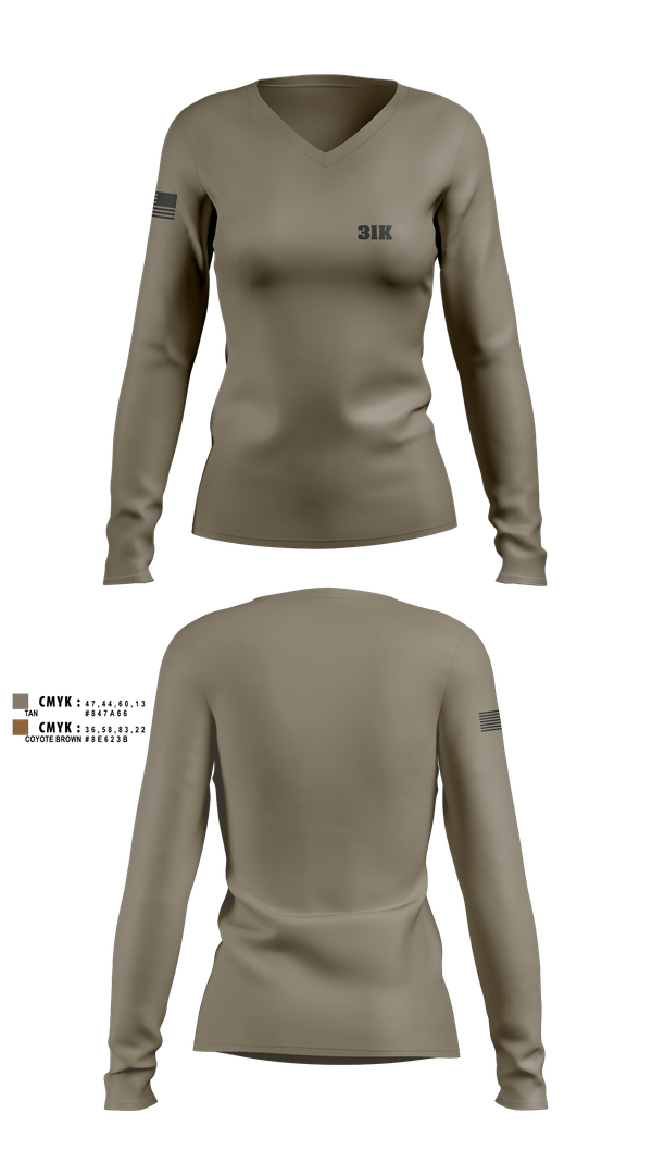 Womens Long Sleeve Vneck Shirt, 31K, , Teamtime, Team time, sublimation, custom sports apparel, team uniforms, spirit wear, spiritwear, sports uniforms, custom shirts, team store, custom team store, fundraiser sports, apparel fundraiser