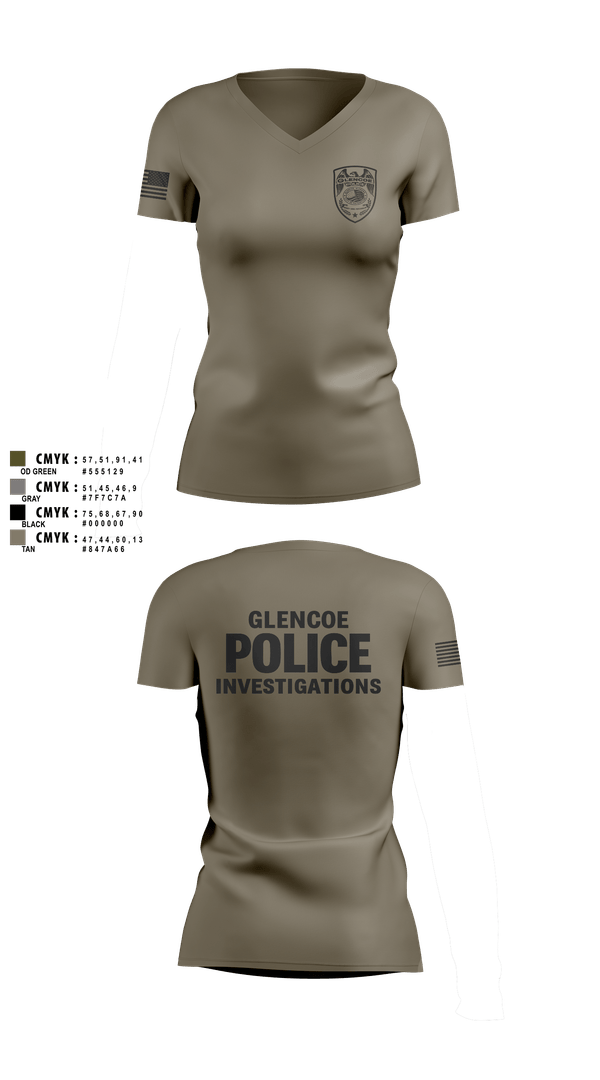 Womens Short Sleeve Vneck Shirt, Glencoe Investigations, Police, Teamtime, Team time, sublimation, custom sports apparel, team uniforms, spirit wear, spiritwear, sports uniforms, custom shirts, team store, custom team store, fundraiser sports, apparel fundraiser