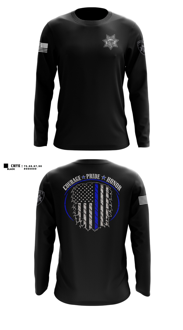 Long Sleeve Performance Shirt, Jackson Police Department, Police, Teamtime, Team time, sublimation, custom sports apparel, team uniforms, spirit wear, spiritwear, sports uniforms, custom shirts, team store, custom team store, fundraiser sports, apparel fundraiser