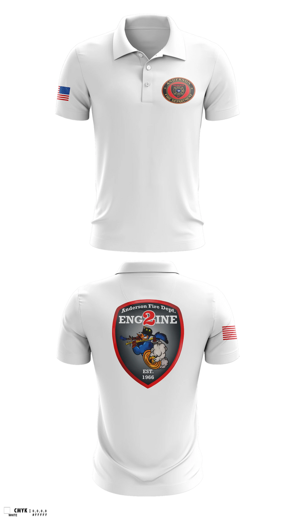 Short Sleeve Performance Polo, Anderson City Fire, Fire Department, Teamtime, Team time, sublimation, custom sports apparel, team uniforms, spirit wear, spiritwear, sports uniforms, custom shirts, team store, custom team store, fundraiser sports, apparel fundraiser