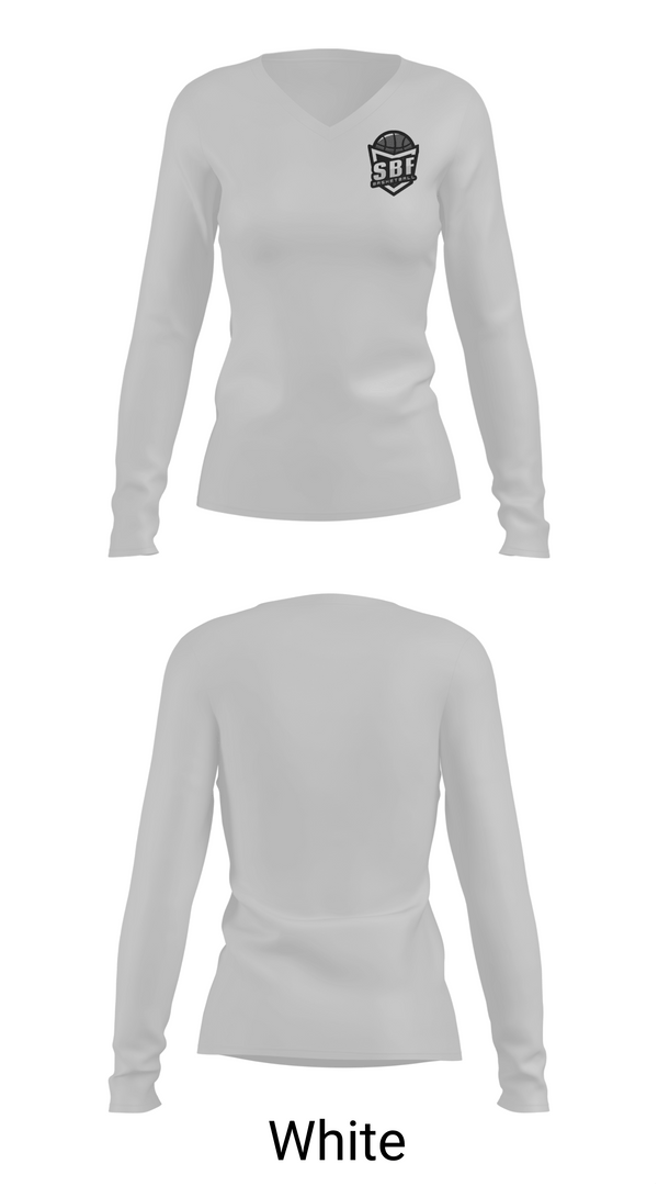 Womens Long Sleeve Vneck Shirt, SBF, Men's Basketball, Teamtime, Team time, sublimation, custom sports apparel, team uniforms, spirit wear, spiritwear, sports uniforms, custom shirts, team store, custom team store, fundraiser sports, apparel fundraiser