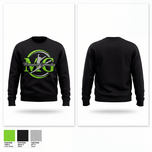 Crew Neck Sweatshirt, Momentum Gymnastics, Cheer, Teamtime, Team time, sublimation, custom sports apparel, team uniforms, spirit wear, spiritwear, sports uniforms, custom shirts, team store, custom team store, fundraiser sports, apparel fundraiser