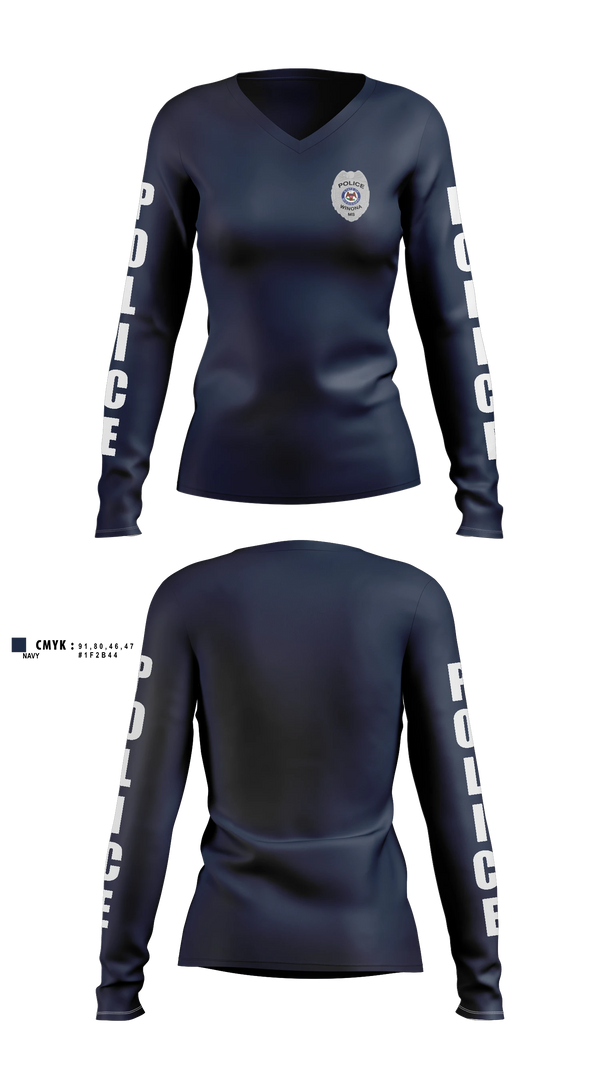 Womens Long Sleeve Vneck Shirt, Winona Police Department, Police, Teamtime, Team time, sublimation, custom sports apparel, team uniforms, spirit wear, spiritwear, sports uniforms, custom shirts, team store, custom team store, fundraiser sports, apparel fundraiser