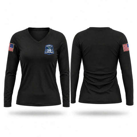 Womens Long Sleeve Vneck Shirt, 14C, Police, Teamtime, Team time, sublimation, custom sports apparel, team uniforms, spirit wear, spiritwear, sports uniforms, custom shirts, team store, custom team store, fundraiser sports, apparel fundraiser