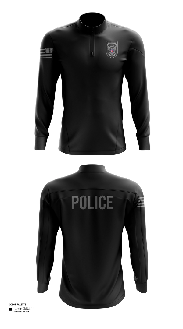 Quarter Zip Jacket, PERRY POLICE DEPARTMENT, Police, Teamtime, Team time, sublimation, custom sports apparel, team uniforms, spirit wear, spiritwear, sports uniforms, custom shirts, team store, custom team store, fundraiser sports, apparel fundraiser