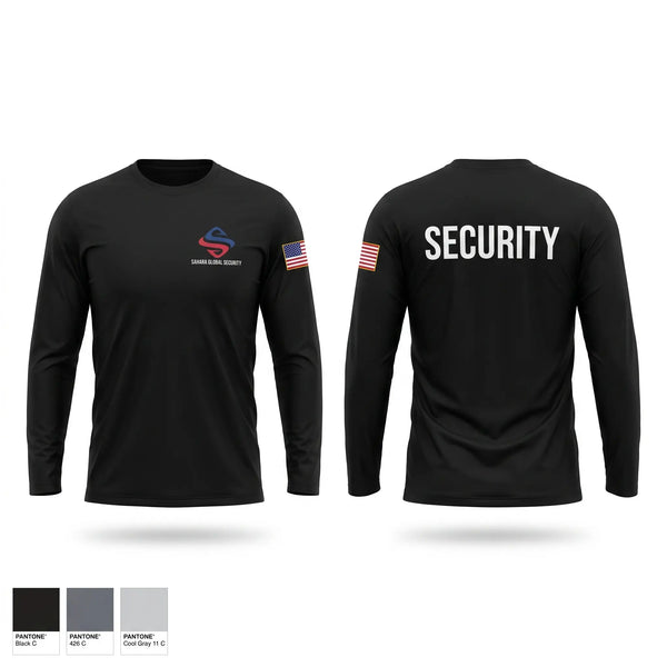 Long Sleeve Performance Shirt, Sahara Global Security, Police, Teamtime, Team time, sublimation, custom sports apparel, team uniforms, spirit wear, spiritwear, sports uniforms, custom shirts, team store, custom team store, fundraiser sports, apparel fundraiser