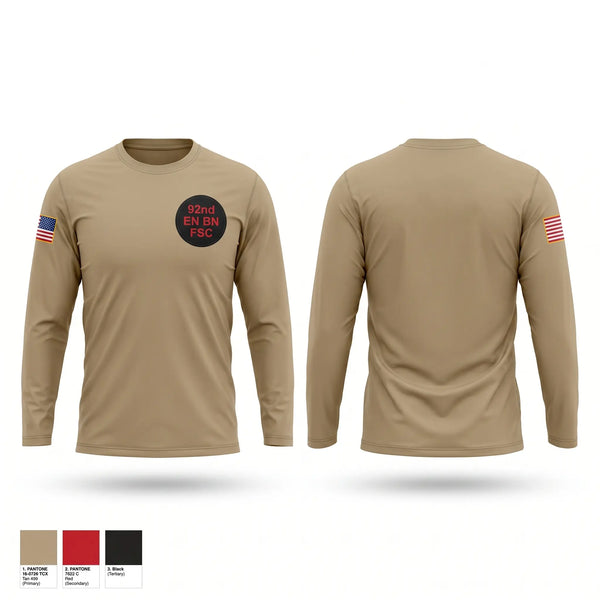 Long Sleeve Performance Shirt, 92nd EN BN, FSC, Army, Teamtime, Team time, sublimation, custom sports apparel, team uniforms, spirit wear, spiritwear, sports uniforms, custom shirts, team store, custom team store, fundraiser sports, apparel fundraiser