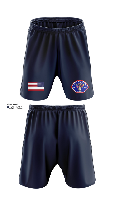 Athletic Shorts With Pockets, EUPORA POLICE DEPARTMENT, Police, Teamtime, Team time, sublimation, custom sports apparel, team uniforms, spirit wear, spiritwear, sports uniforms, custom shirts, team store, custom team store, fundraiser sports, apparel fundraiser