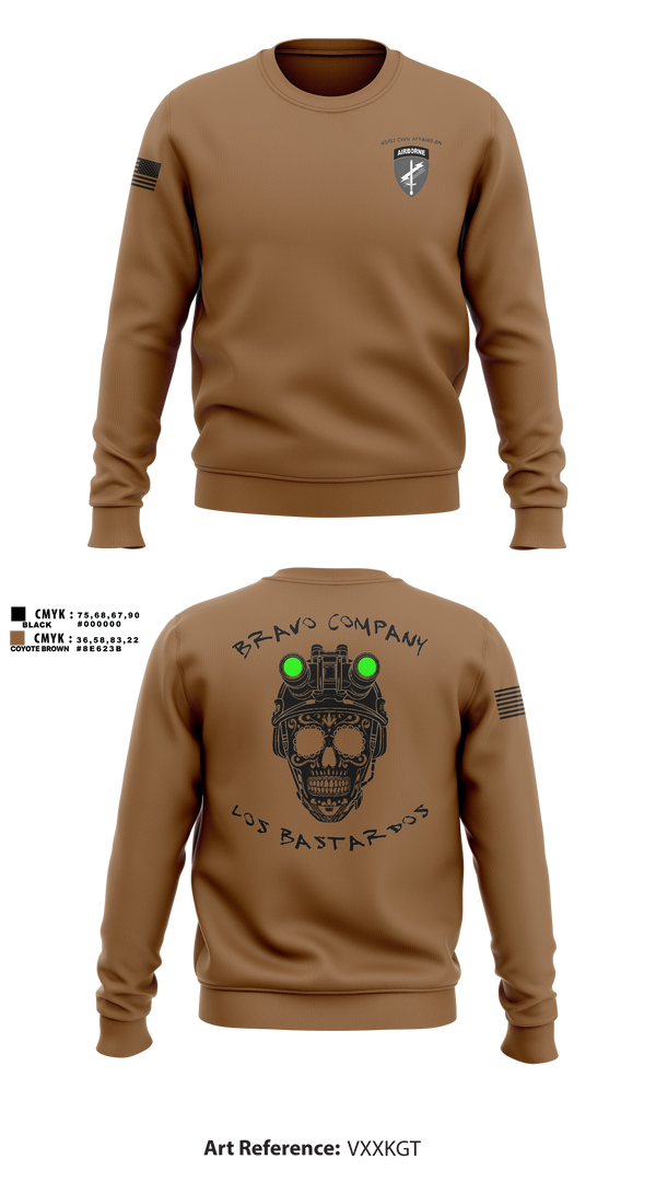 Crew Neck Sweatshirt, 451 B Co Los Bastardos451 B Co Los Bastardos, Army, Teamtime, Team time, sublimation, custom sports apparel, team uniforms, spirit wear, spiritwear, sports uniforms, custom shirts, team store, custom team store, fundraiser sports, apparel fundraiser