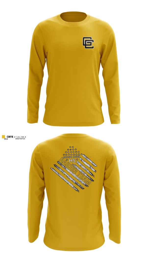 Long Sleeve Performance Shirt, Goose Creek high school JROTC, Bowling, Teamtime, Team time, sublimation, custom sports apparel, team uniforms, spirit wear, spiritwear, sports uniforms, custom shirts, team store, custom team store, fundraiser sports, apparel fundraiser