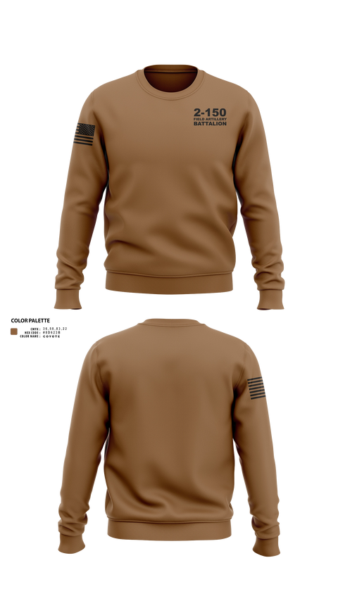 Crew Neck Sweatshirt, 2-150 Field Artillery Battalion, National Guard, Teamtime, Team time, sublimation, custom sports apparel, team uniforms, spirit wear, spiritwear, sports uniforms, custom shirts, team store, custom team store, fundraiser sports, apparel fundraiser