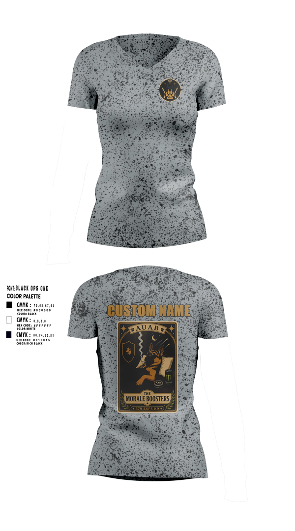 Womens Short Sleeve Vneck Shirt, 633 SFS K9, Air Force, Teamtime, Team time, sublimation, custom sports apparel, team uniforms, spirit wear, spiritwear, sports uniforms, custom shirts, team store, custom team store, fundraiser sports, apparel fundraiser