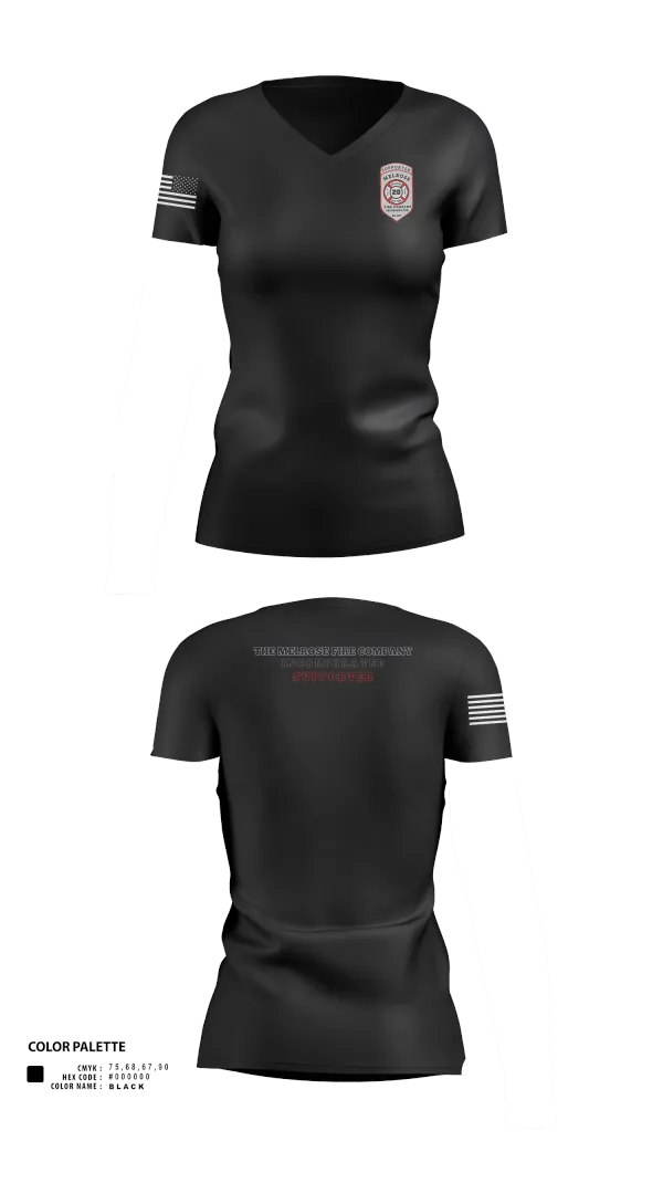 Womens Short Sleeve Vneck Shirt, The Melrose Fire Company Incorporated, , Teamtime, Team time, sublimation, custom sports apparel, team uniforms, spirit wear, spiritwear, sports uniforms, custom shirts, team store, custom team store, fundraiser sports, apparel fundraiser
