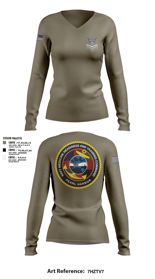 Women's Long Sleeve Vneck Shirt, NMRTC-PH FCPOA, Navy, Teamtime, Team time, sublimation, custom sports apparel, team uniforms, spirit wear, spiritwear, sports uniforms, custom shirts, team store, custom team store, fundraiser sports, apparel fundraiser