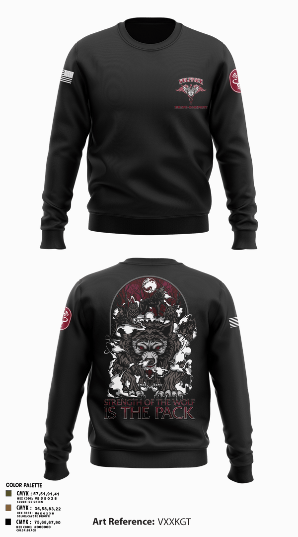 Crew Neck Sweatshirt, Bravo Company, MRBn, Fort Belvoir, Army, Teamtime, Team time, sublimation, custom sports apparel, team uniforms, spirit wear, spiritwear, sports uniforms, custom shirts, team store, custom team store, fundraiser sports, apparel fundraiser