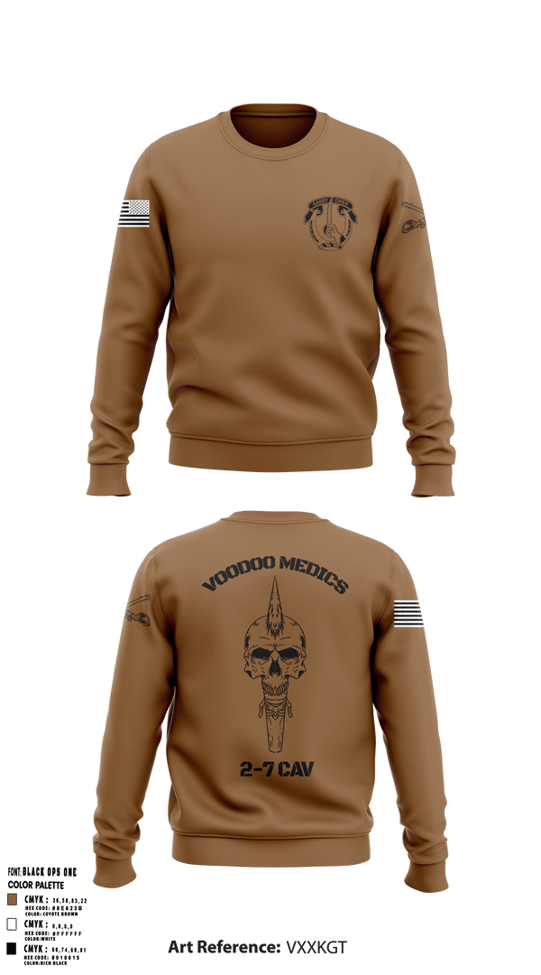 Crew Neck Sweatshirt, Med platoon, HHC, 2-7 CAV, 3ABCT, 1CD, Army, Teamtime, Team time, sublimation, custom sports apparel, team uniforms, spirit wear, spiritwear, sports uniforms, custom shirts, team store, custom team store, fundraiser sports, apparel fundraiser
