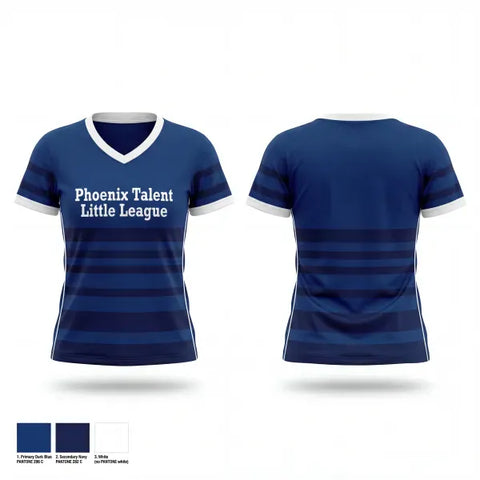 Womens Short Sleeve Vneck Shirt, Phoenix Talent Little League, Baseball, Teamtime, Team time, sublimation, custom sports apparel, team uniforms, spirit wear, spiritwear, sports uniforms, custom shirts, team store, custom team store, fundraiser sports, apparel fundraiser