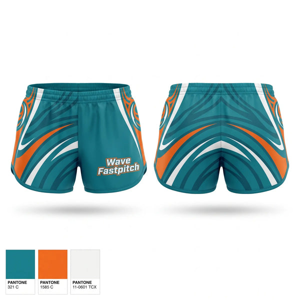 Womens Shorts, Wave Fastpitch, Softball, Teamtime, Team time, sublimation, custom sports apparel, team uniforms, spirit wear, spiritwear, sports uniforms, custom shirts, team store, custom team store, fundraiser sports, apparel fundraiser